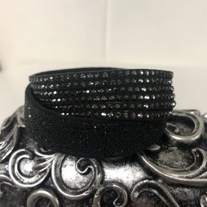 Swarovski Slake wrap bracelet in black